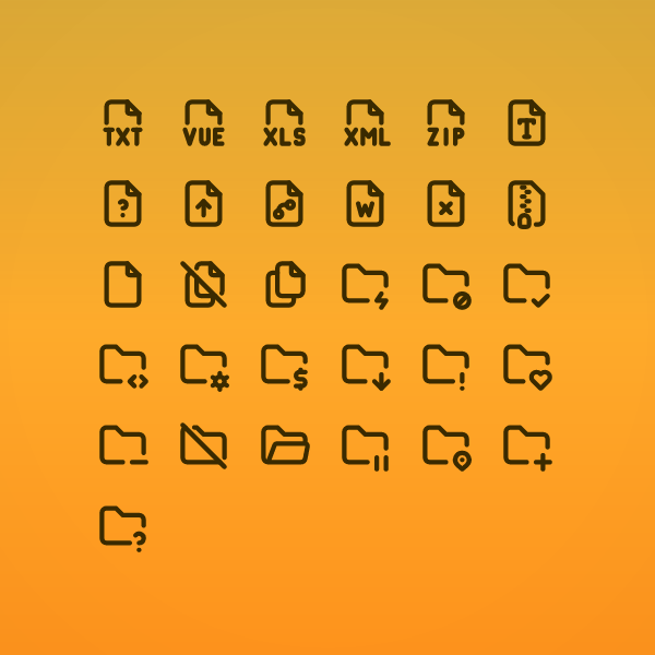 Outline Files & Folders Pack Vol. 5