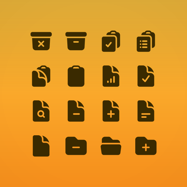 Solid Files & Folders Pack 24px